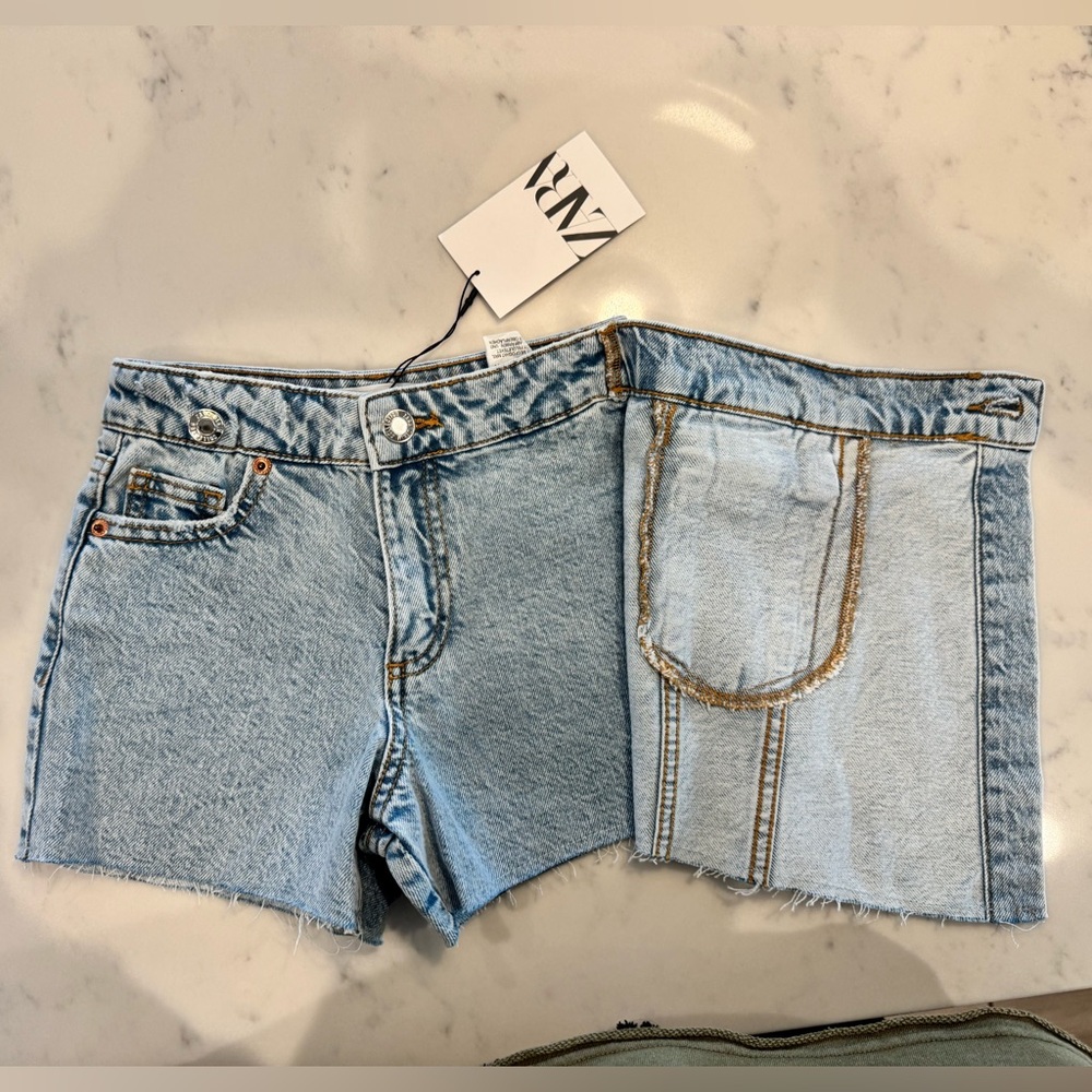 Zara Light Blue Denim Skort - Picture 3 of 3